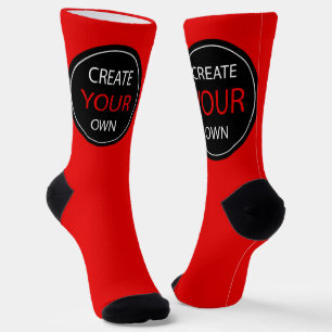 Calcetines Crea tu propio - rojo caliente, foto, personal/Per