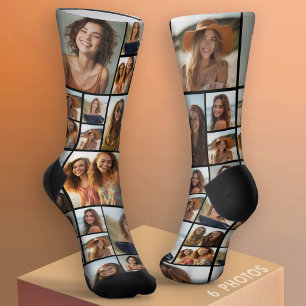 Calcetines Crea un collage de fotos personalizado con 6 fotos