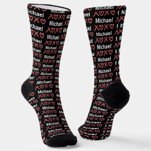 Calcetines Crear su propio Día de San Valentín de nombres XOX