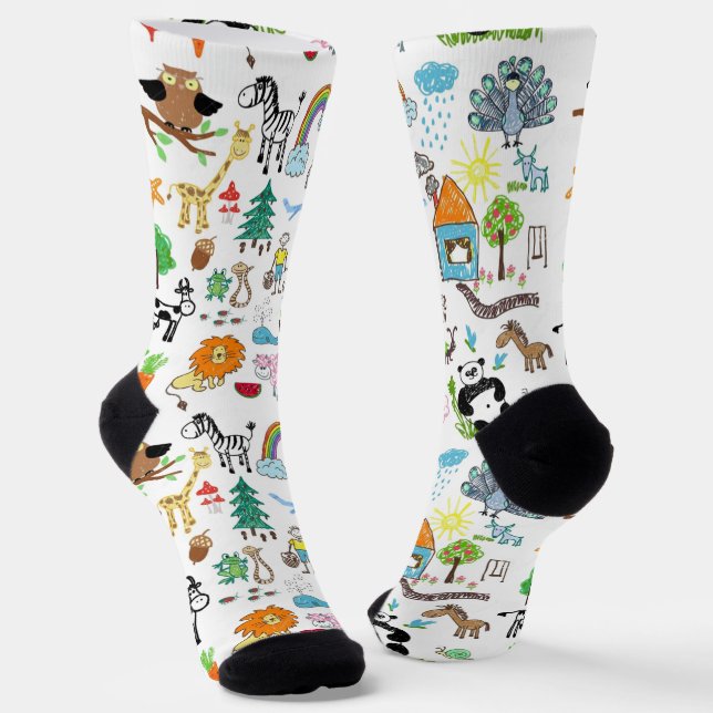 Calcetines Create Your Own Custom Children drawings Cute (Angular)