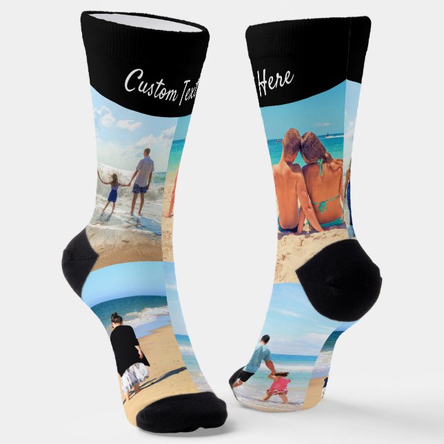 Calcetines Create Your Own Photo Collage Socks Custom Text (Angular)