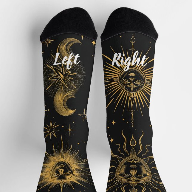 Calcetines Create Your Own Surreal Celestial Moon & Stars (Arriba)