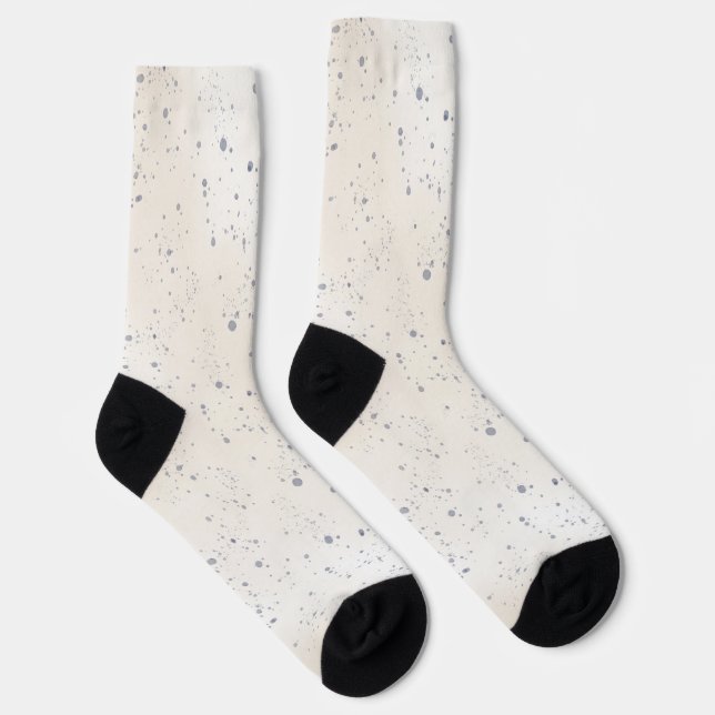 Calcetines Crema Blanco Puntos Azules (Derecha)