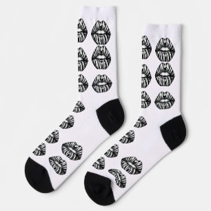 Calcetines Crew Kiss Pattern –  Diseño de Labios p