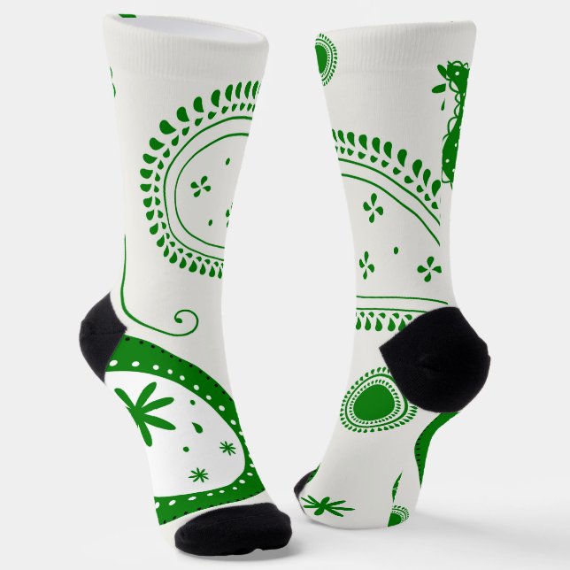 Calcetines Crew Socks-Classic Paisley Elegance (Angular)