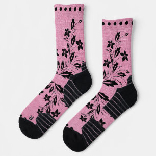 Calcetines Crew Socks Diseño rosa y negro