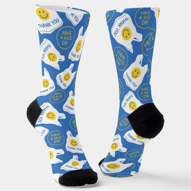 Calcetines Crew Sonrientes De Buen Día – Gracias (Angular)