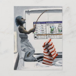 Calcetines Crimen Pesca Fantasía Arte Tarjetas Pos