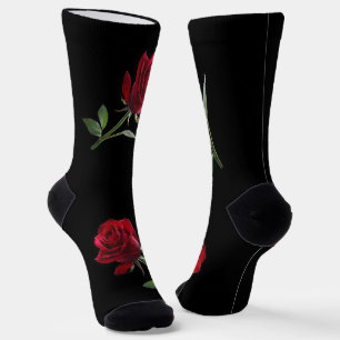 Calcetines Crimson on Ebony: La única rosa roja,