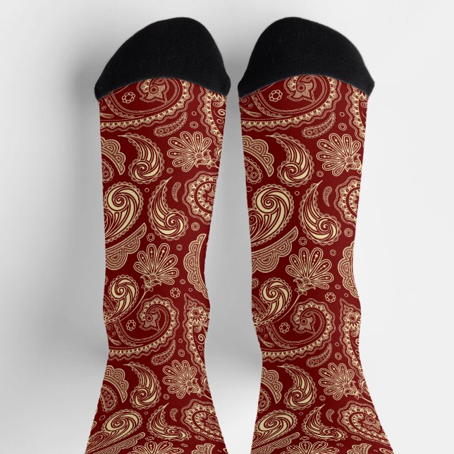 Calcetines Crimson Red Paisley (Arriba)