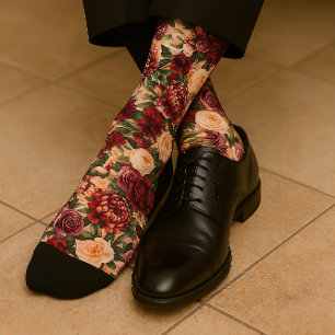 Calcetines Crisantemo romántico en rosa gossamer