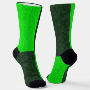 Calcetines Cuadrados de mosaico de dos tonos verdes,