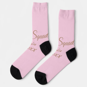 Calcetines Cuadrilla de dama de honor dorada rosa agregar nom
