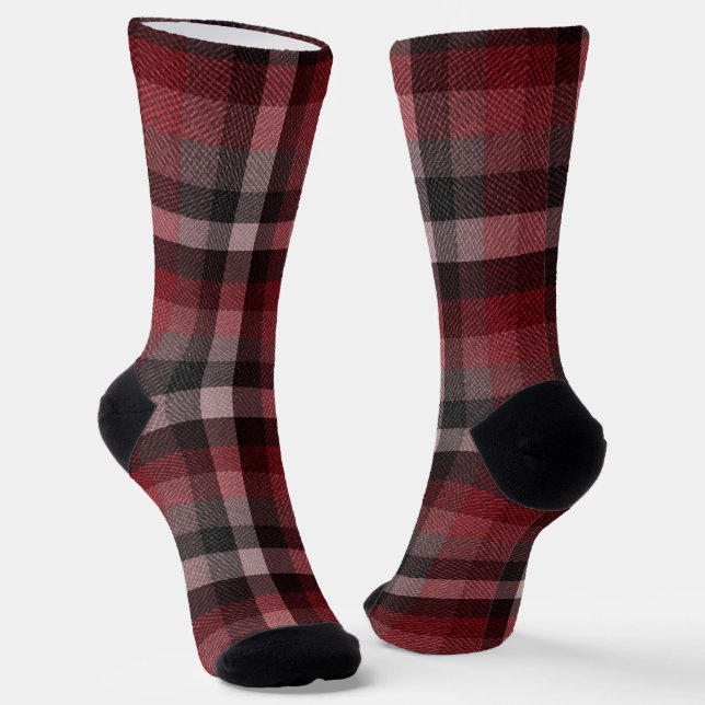 Calcetines Cuadro escocés rojo clásico. (Angular)