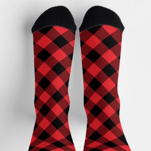 Calcetines Cuadro Escocés Rojo Negro Búfalo