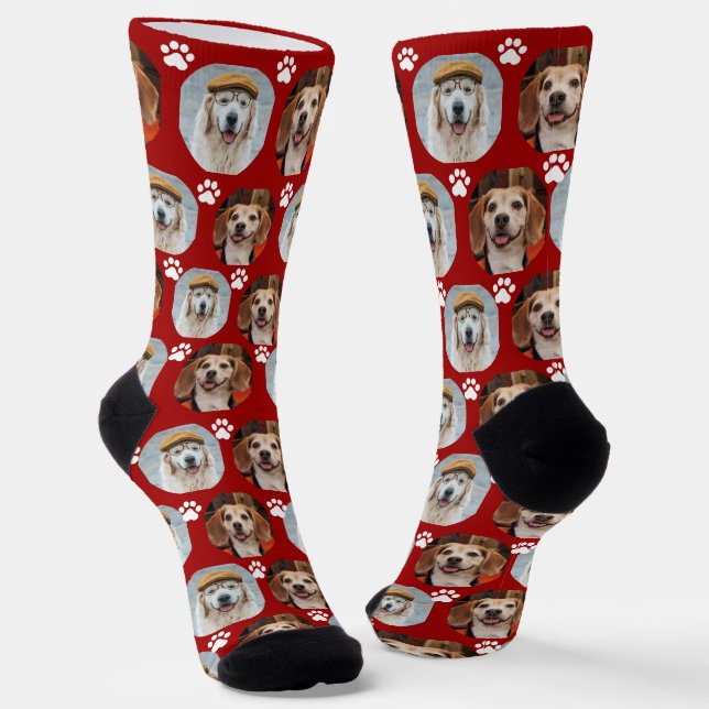Calcetines Cuadros 2 Mascotas 2 Papas fotográficas Imprimir r (Angular)
