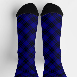 Calcetines cuadros azules y negros de tartán MacKay