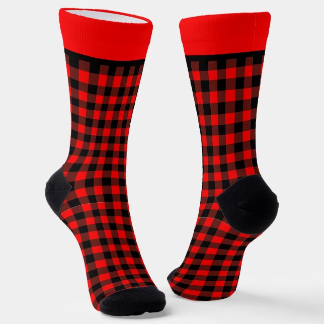 Calcetines Cuadros Búfalo Rojos (Angular)