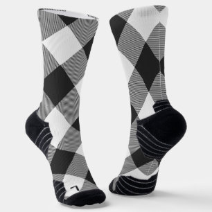 Calcetines Cuadros de búfalo blancos y negros a cuadros