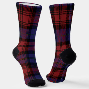 Calcetines Cuadros Escoceses Rojo Púrpura Plaid Rústico Tartá