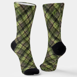 Calcetines Cuadros escoceses tartán escocés verde negro clási