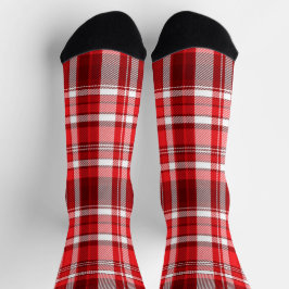 Calcetines Cuadros Festivos Rojos y Blancos