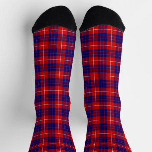 Calcetines Cuadros rojos azules y morados del tartán de Hamil