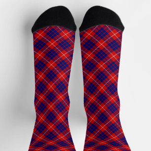 Calcetines Cuadros rojos azules y morados del tartán de Hamil
