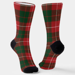 Calcetines Cuadros Tartán Verde Rojo Rústico