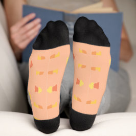 Calcetines Cuatro Esquinas Patrón de Baldosas Amarillas y Mel