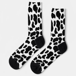 Calcetines Cuero de vaca estampado en negro y blanco