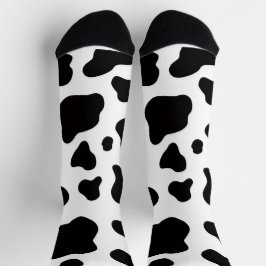 Calcetines Cuero de vaca falso negro y blanco