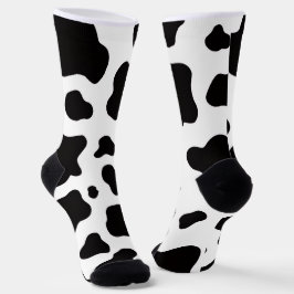 Calcetines Cuero de vaca falso negro y blanco