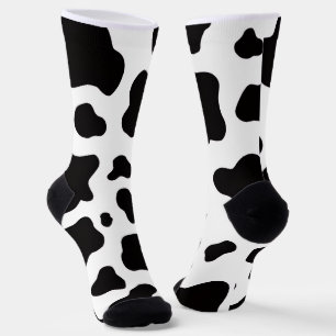 Calcetines Cuero de vaca falso negro y blanco