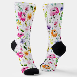 Calcetines Cúpulos de patrón floral de flor extravagante