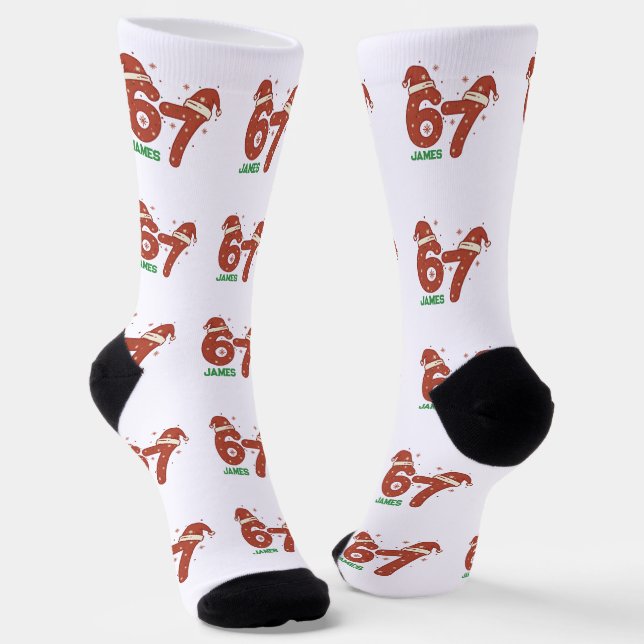 Calcetines Custom 67 Sock, Custom 67 Funny Christmas Gift (Angular)