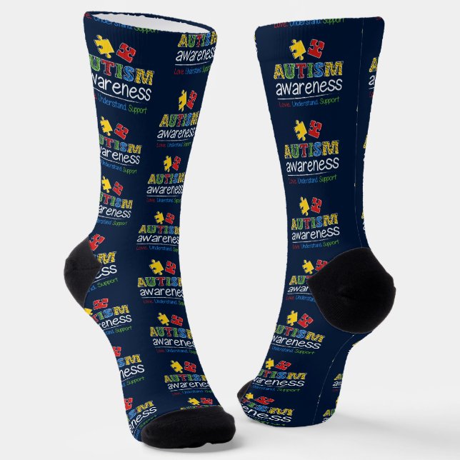 Calcetines Custom Autism Awareness Love Understand Support (Angular)
