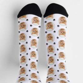 Calcetines Custom Cat Photo Paw Print