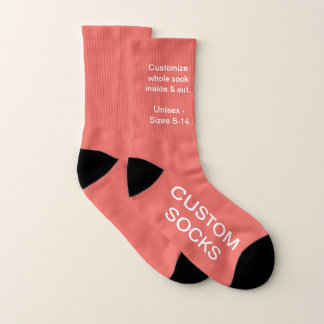 Calcetines Custom Customizable Large Salmon Pink Socks