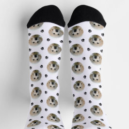 Calcetines Custom Dog Photo Paw Print