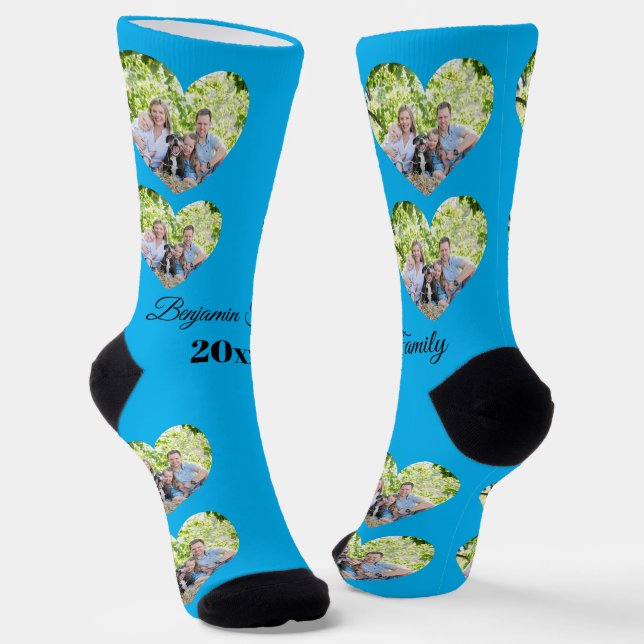 Calcetines Custom Heart-Photo Family Socks | Personalized Gif (Angular)