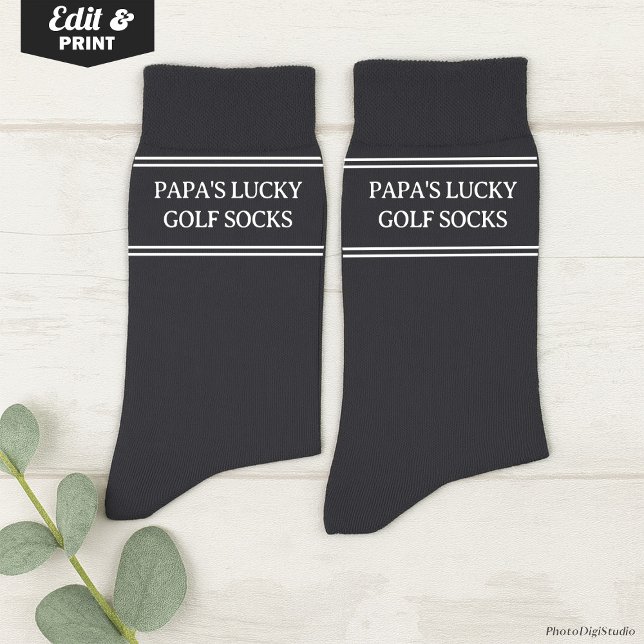 Calcetines Custom Lucky Golf Socks, Golfer Christmas Birthday (Custom Lucky Golf Socks Gray, Fun Golfer Grandfather Christmas Gift, Fun Socks for Husband Birthday)