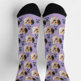 Calcetines Custom Pet Photo and Paw Prints Socks