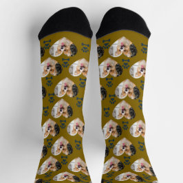 Calcetines Custom Pet Photo and Paw Prints Socks