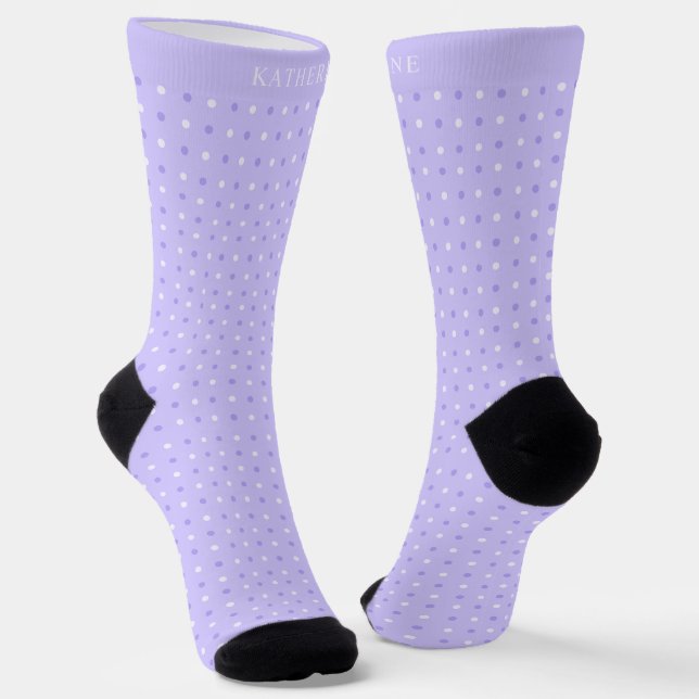 Calcetines Customizable Lavender Violet Purple Polka Dot (Angular)