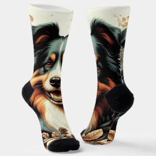 Calcetines Cute Australian Shepherd Painting