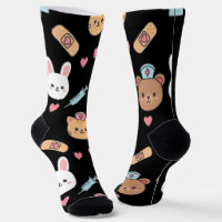 Cute Bear Bunny Kitten Patrón Médico 
