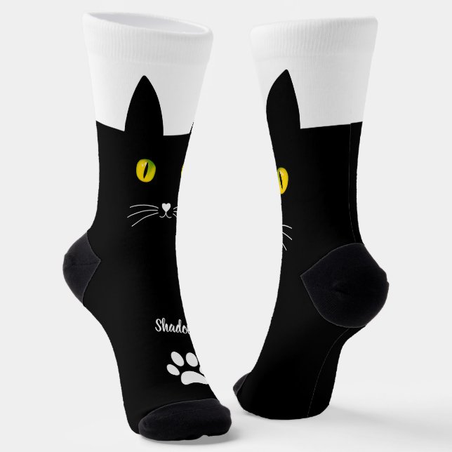 Calcetines Cute Black Cat Socks Gift for Cat Lovers (Angular)