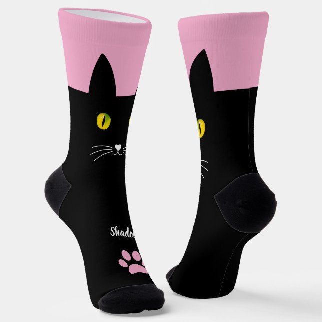 Calcetines Cute Black Cat Socks Gift for Cat Lovers (Angular)