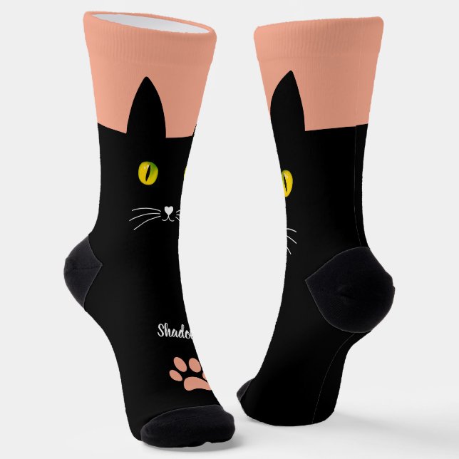 Calcetines Cute Black Cat Socks Gift for Cat Lovers (Angular)